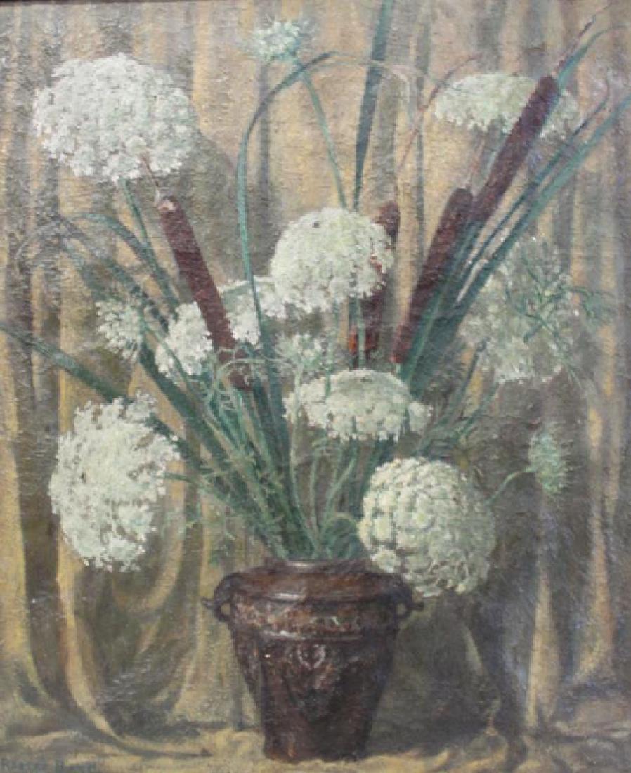 SIGNED Robert B. Oil on Canvas. Floral Still Life. (1 of 7)