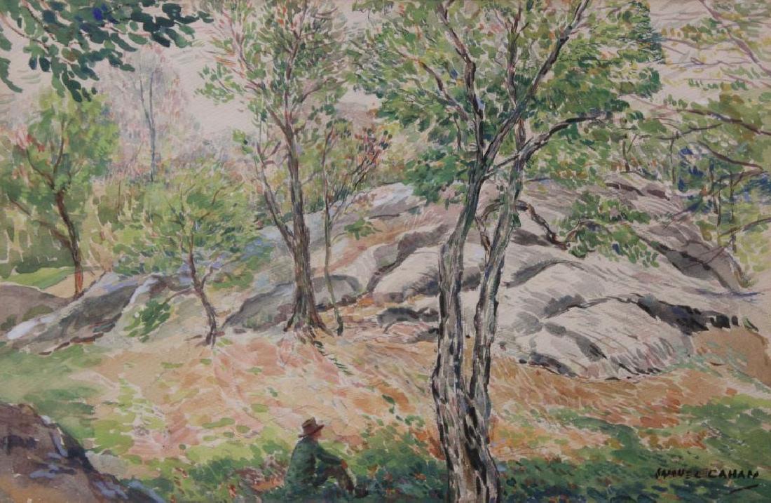 CAHAN, Samuel. Watercolor. Figure in Landscape. (1 of 5)