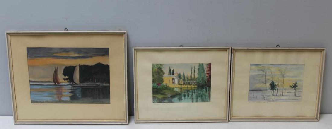 WEILAND, H. Lot of Three Watercolors. Landscapes. (1 of 13)