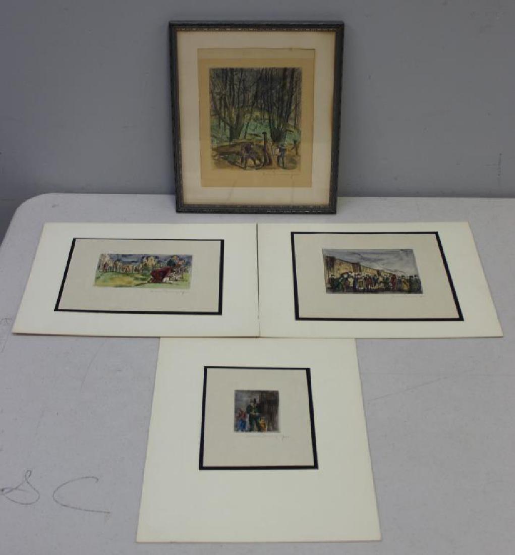 BRANGWYN, Frank. Lot of 4 Color Etchings. (1 of 10)