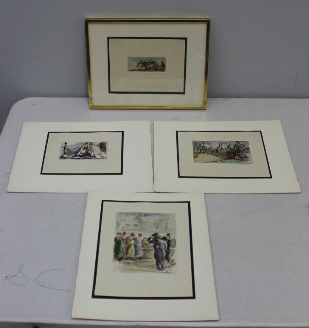 BRANGWYN, Frank. Lot of 4 Color Etchings. (1 of 8)