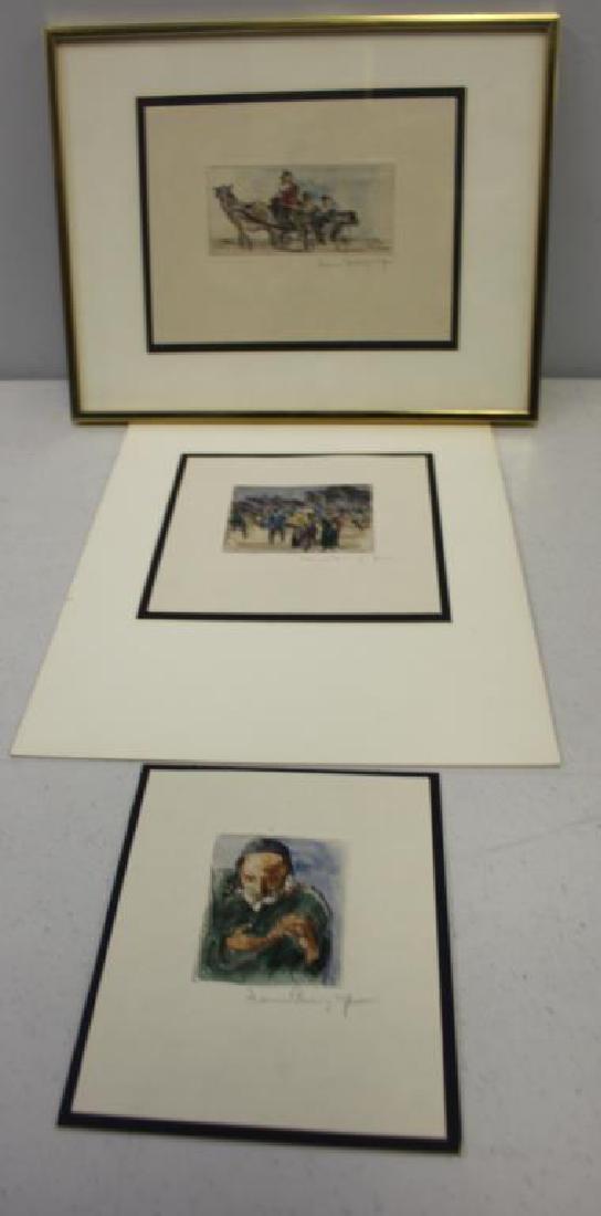BRANGWYN, Frank. Lot of 3 Color Etchings. (1 of 7)