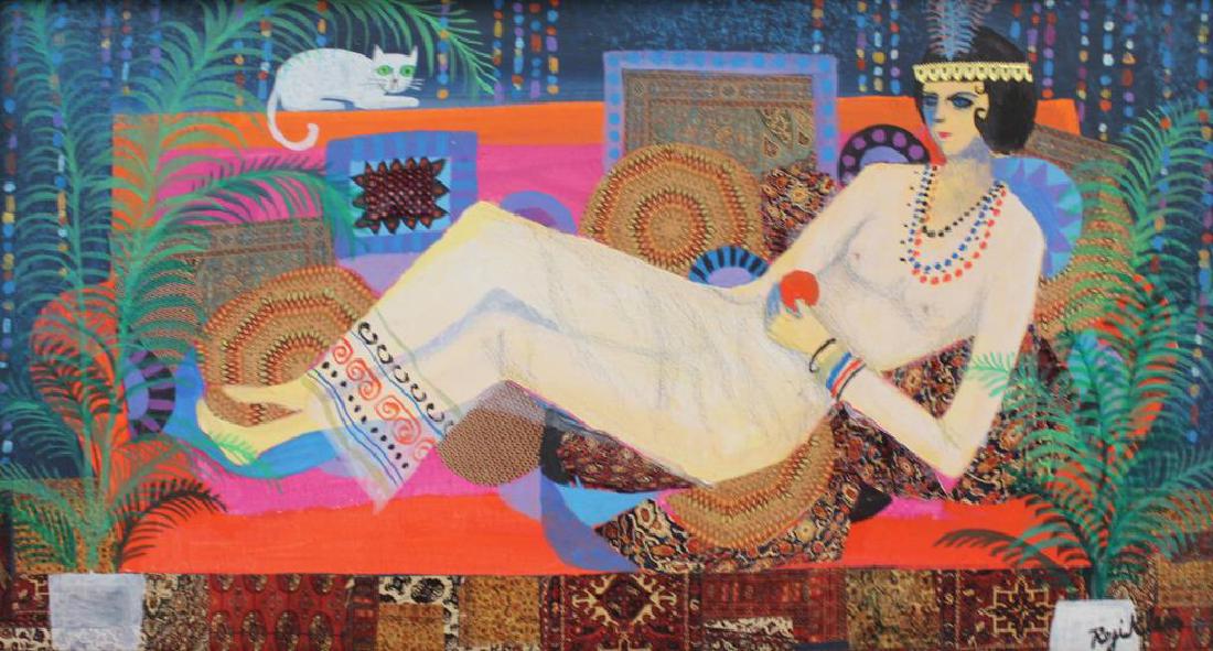 KLEIN, Regi. Mixed Media Collage. "Waiting for (1 of 7)