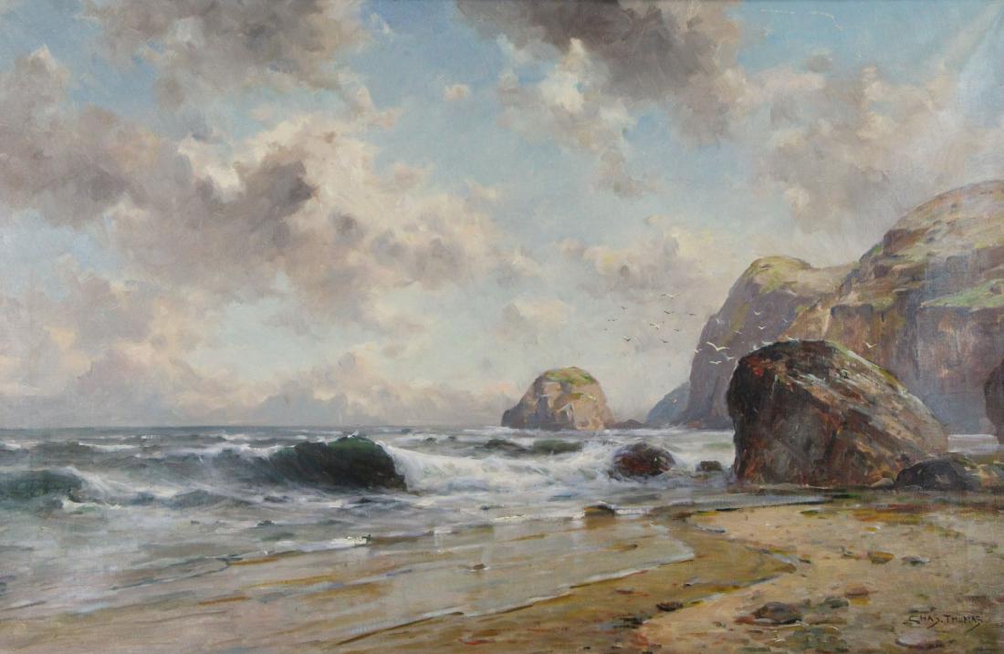 THOMAS, Charles. Oil on Canvas. Seascape. (1 of 8)