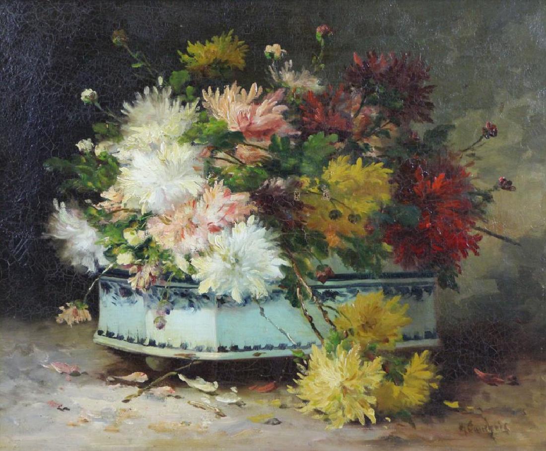 CAUCHOIS, Eugene Henri. Oil on Canvas. "Fleurs des (1 of 9)