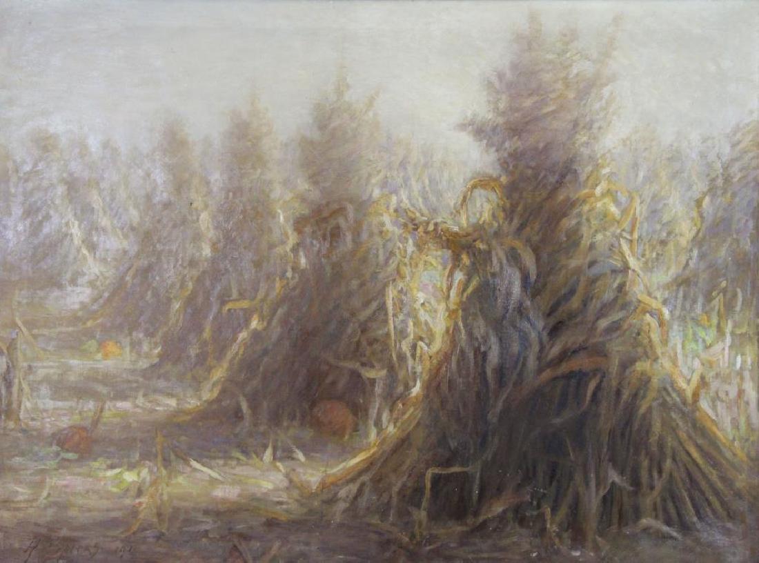 SPIERS, Harry. Oil on Canvas. Haystacks with (1 of 10)