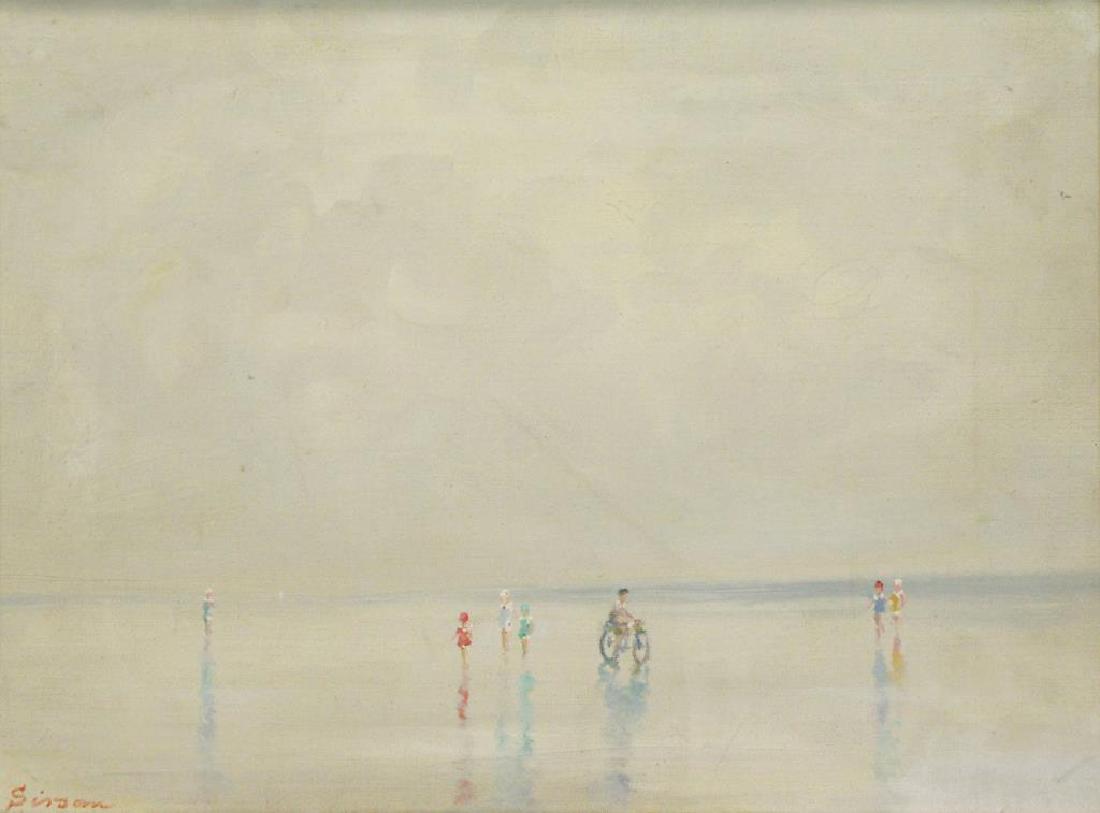 GISSON, Andre. Oil on Canvas. Beach Scene. (1 of 7)