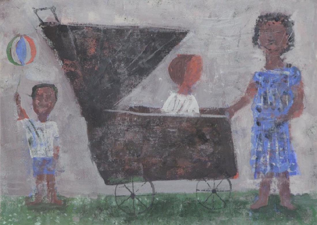BLANCH, Arnold. Oil on Paper. Mother with Children (1 of 5)
