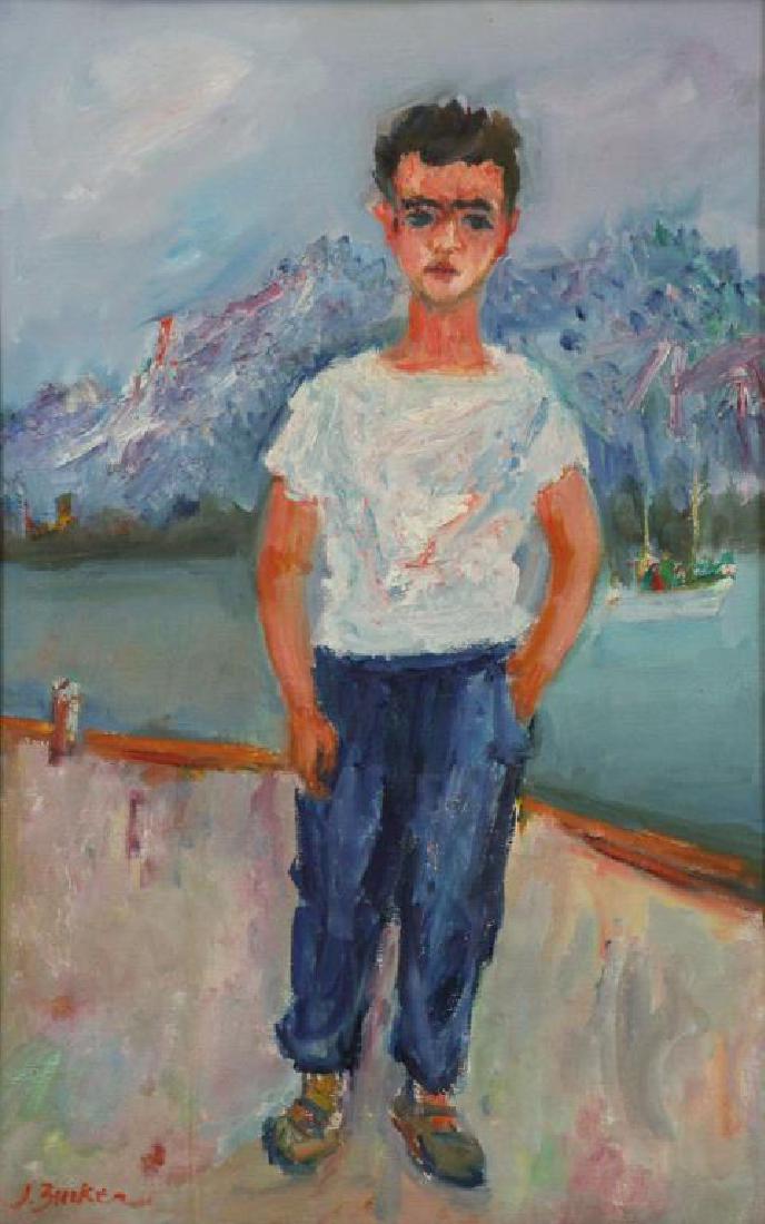ZUCKER, Jacques. Oil on Canvas. Man Along River. (1 of 7)