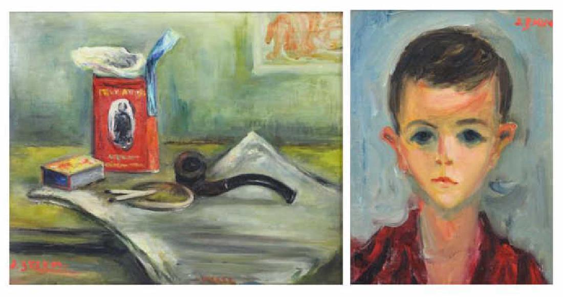 ZUCKER, Jacques. Two Oils: Portrait of a Boy and a (1 of 8)