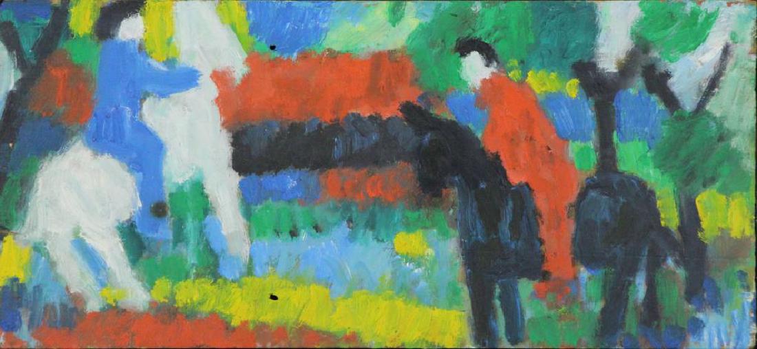 MULLER, Jan. Oil on Board. Two Equestrians. (1 of 9)