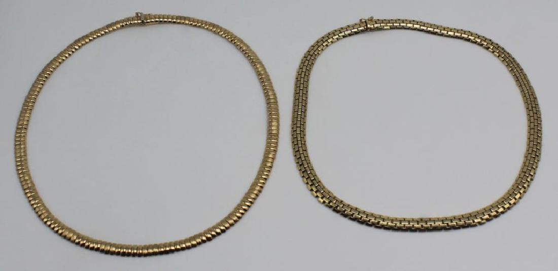 JEWELRY. (2) Italian 14kt Gold Necklaces. (1 of 11)