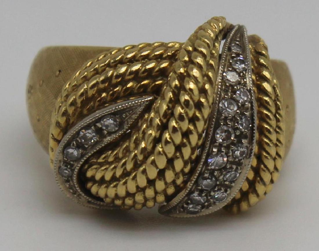 JEWELRY. Italian 18kt Gold and Diamond Ring. (1 of 6)