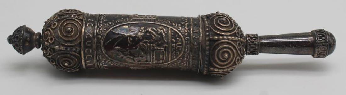 JUDAICA. Miniature Palestinian Silver Esther Scroll (1 of 14)