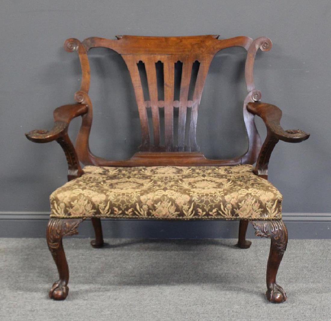 Antique Mahogany Irish Style Chippendale Bench (1 of 11)