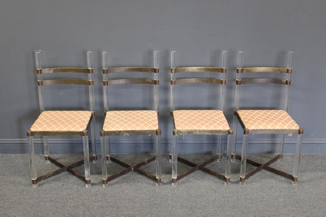 Set of Four Bronze & Lucite Chairs Anny Biondo (1 of 6)