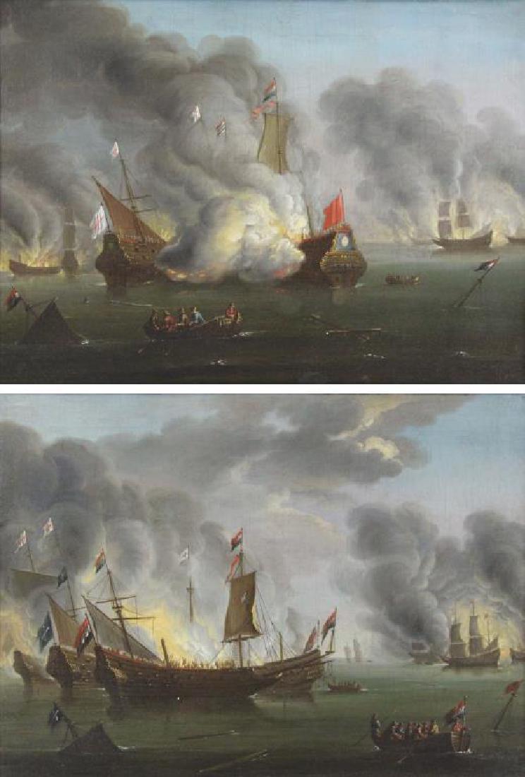 Pair of Oils on Canvas. 17th/18th Century Dutch (1 of 19)