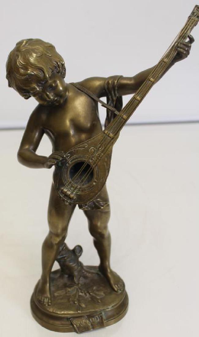 MOREAU, August. Signed Gilt Bronze Figure Of A