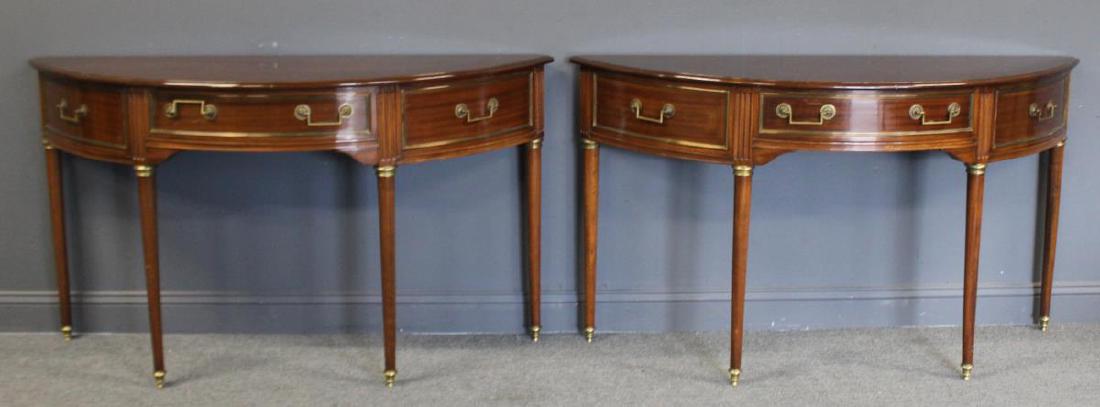 JANSEM. Style Pair of Mahogany Demilune (1 of 6)