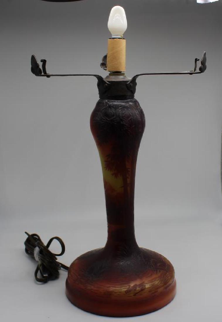 DeVez. Signed Cameo Glass Lamp Base. (1 of 5)