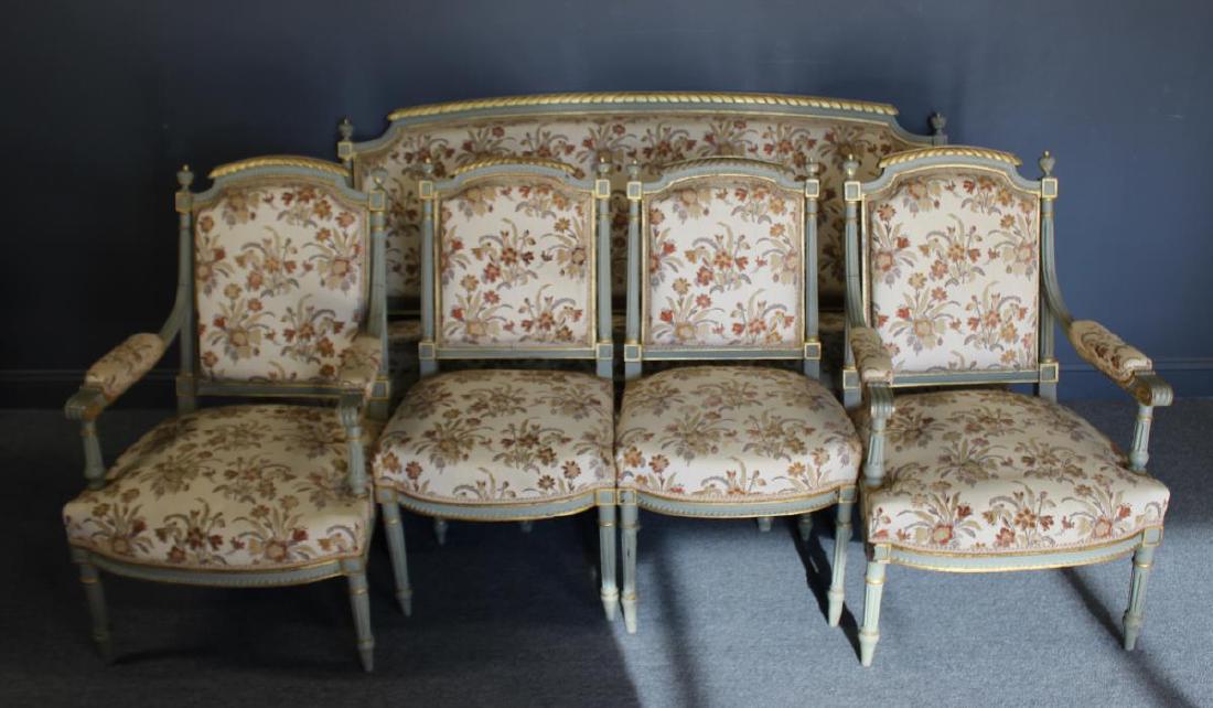 Louis XV1 Style Upholstered Salon Set. (1 of 7)