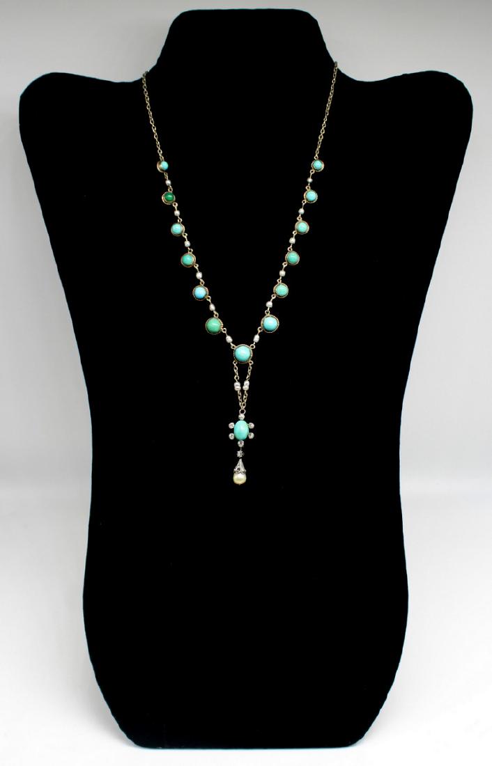 JEWELRY. Antique Turquoise, Pearl, and Diamond (1 of 10)
