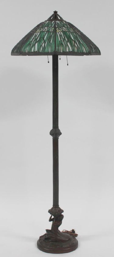 Handel Signed Mermaid Base Floor Lamp