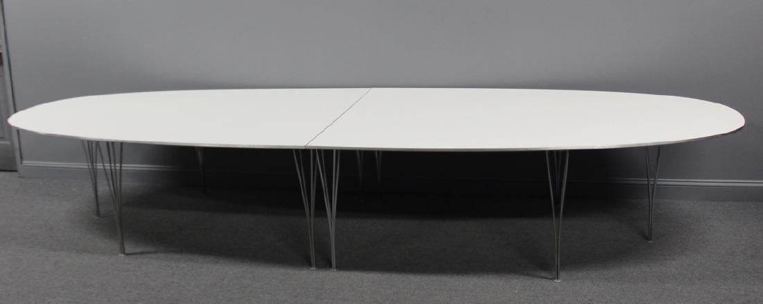 Arne Jacobvsen for Fritz Hansen Elliptical Table.: From the Norwegian consulate, NYC. - Dimensions: 165 1/2" x 55" x 27 3/4"H