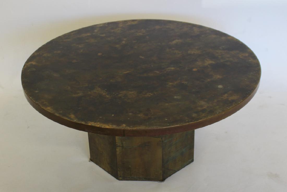 MIDCENTURY. Phillip & Kelvin Laverne Signed: Bronze Coffee Table. From a Queens, NY estate. - Dimensions: 39" x 17 1/4" H