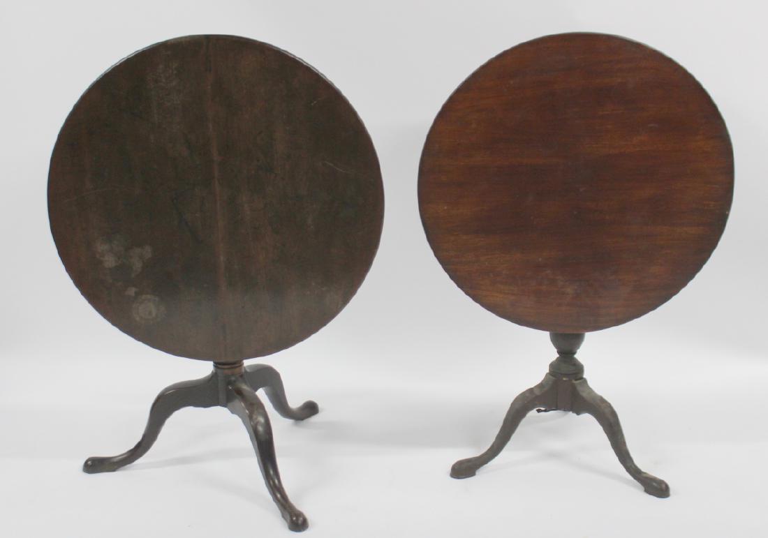 Lot of 2 Q.A. Birdcage Tilt Top Tables.: Nice original tables from an Upper East Side NYC estate. - Dimensions: 31" x 28" H; 2nd Table 32 1/4" x 29" H