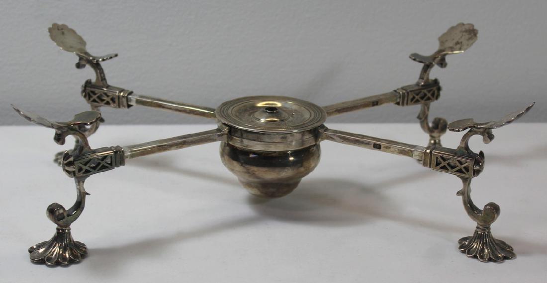 SILVER. Mid 18th C English Silver Dish Cross.: Mid to late 18th century English silver dish cross. London city stamps, and maker's mark of Edward Aldridge II (1759-1771). Stamp of a lion's rampant and maker's mark to alternating arms of dish cross