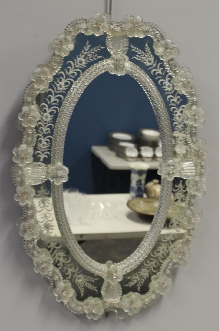 Antique Oval Venetian Mirror.: Nice size and quality and from a Westchester estate. - Dimensions: 19" x 28.25"