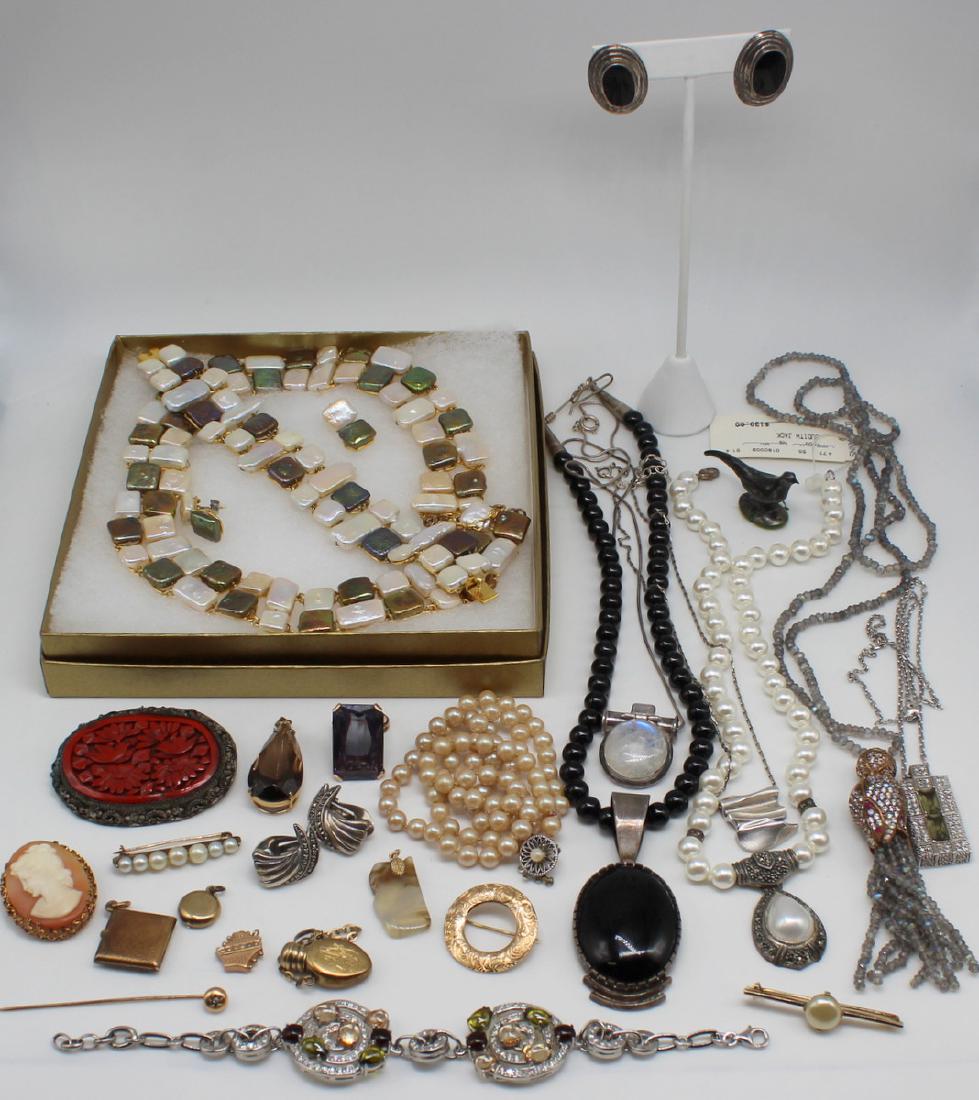 JEWELRY. Assorted Gold, Silver, and Decorative: Jewelry Grouping. Includes a 4 pc. Museum of Modern Art mosaic pearl jewelry grouping comprised of necklace, bracelet, and earrings - in the style of the Byzantine mosaic designs of the 6th century; a