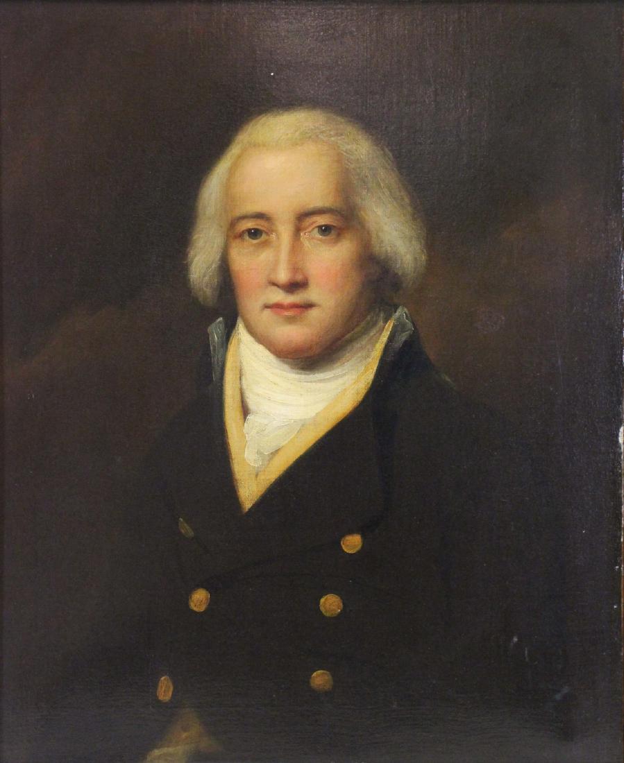 LEMUEL FRANCIS ABBOTT (ENGLISH, 1760-1802).: Oil on Canvas. Portrait of a Gentleman. From a Scarsdale, NY collection. - Dimensions: 30.25" high x 25" wide