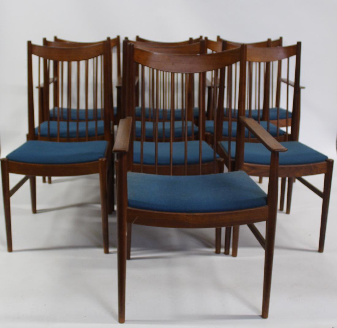 MIDCENTURY. Arne Vodder, Sibast 10 Teak Chairs.: To include 4 arm (22" x 22" x 39" H) and 6 side. From a midcentury builders estate in Pound Ridge . - Dimensions: Side 19" x 20" D x 39" H