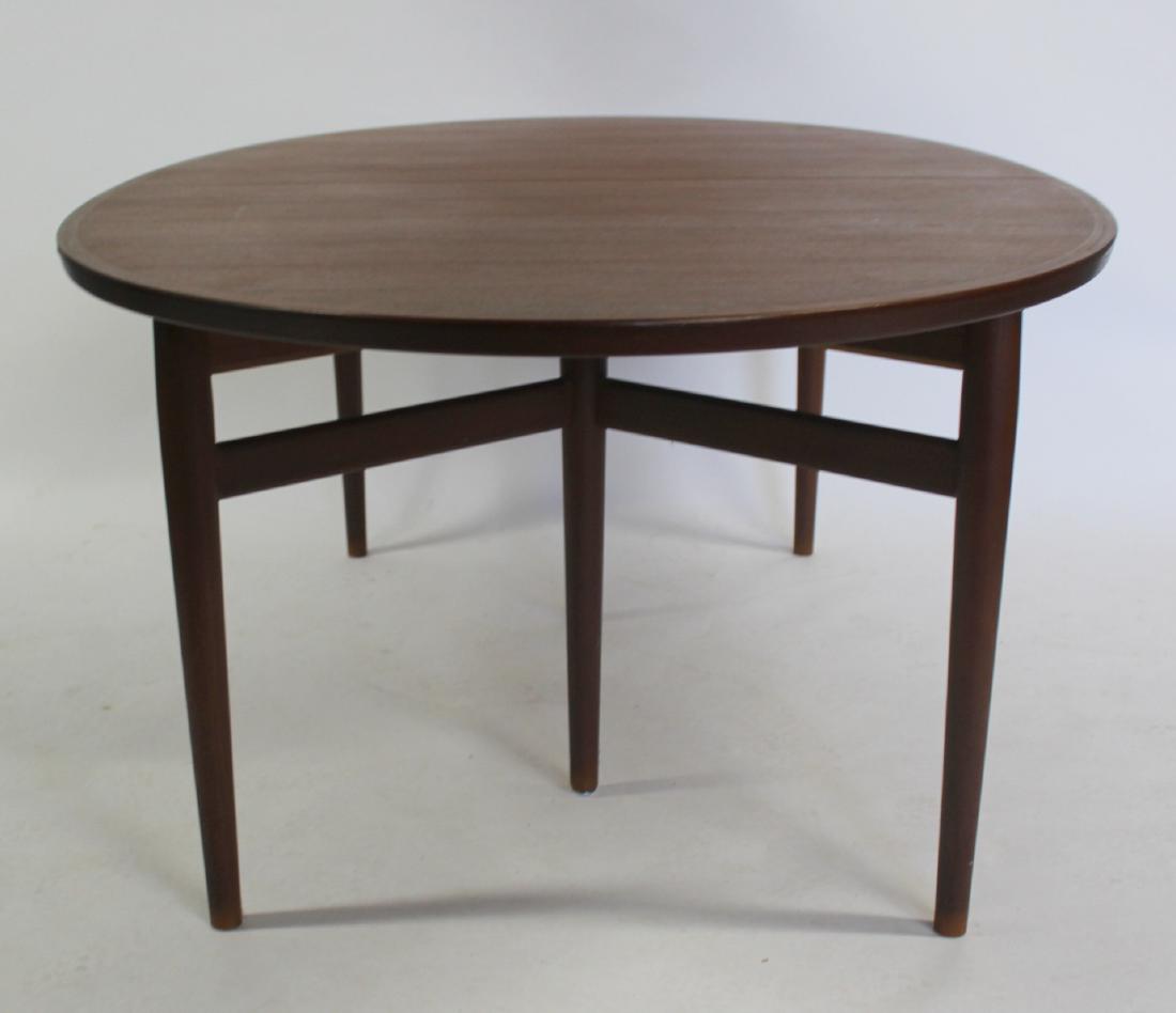 MIDCENTURY. Attributed To Arne Vodder, Sibast Teak Ding: Nice clean finish, sturdy and with 2 leaves. From a midcentury builders estate in Pound Ridge. - Dimensions: 78" x 48" - leaves 2 x 19.5".