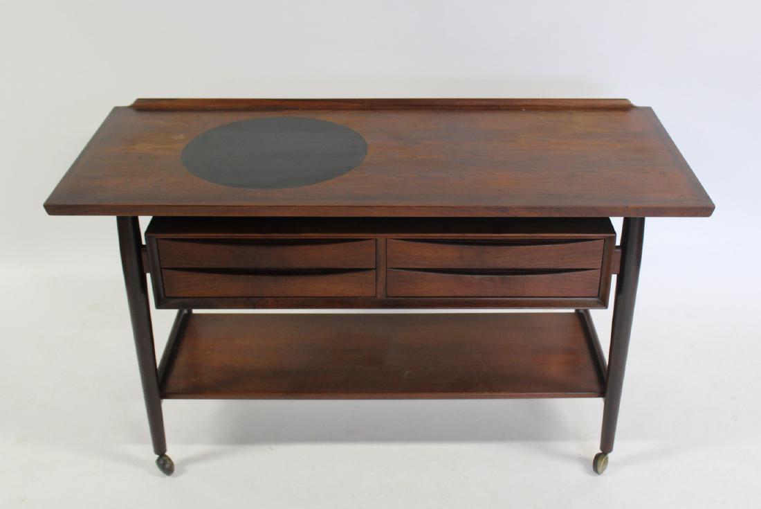 MIDCENTURY. Arne Vodder, Sibast Rosewood Console.: Denmark, 1960s; Rosewood, laminate; Metal labels. From the Pound Ridge estate of a well known midcentury builder. - Dimensions: 29 1/2" x 51" x 21 3/4"