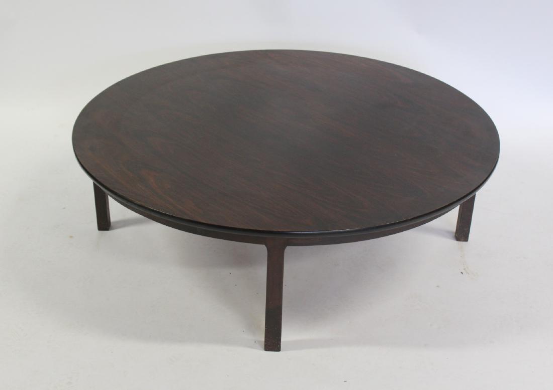 MIDCENTURY. Rosewood Coffee Table Attributed to: Jens Risom from the Pound Ridge estate of a well known midcentury builder. - Dimensions: 51" dia. x 16" h