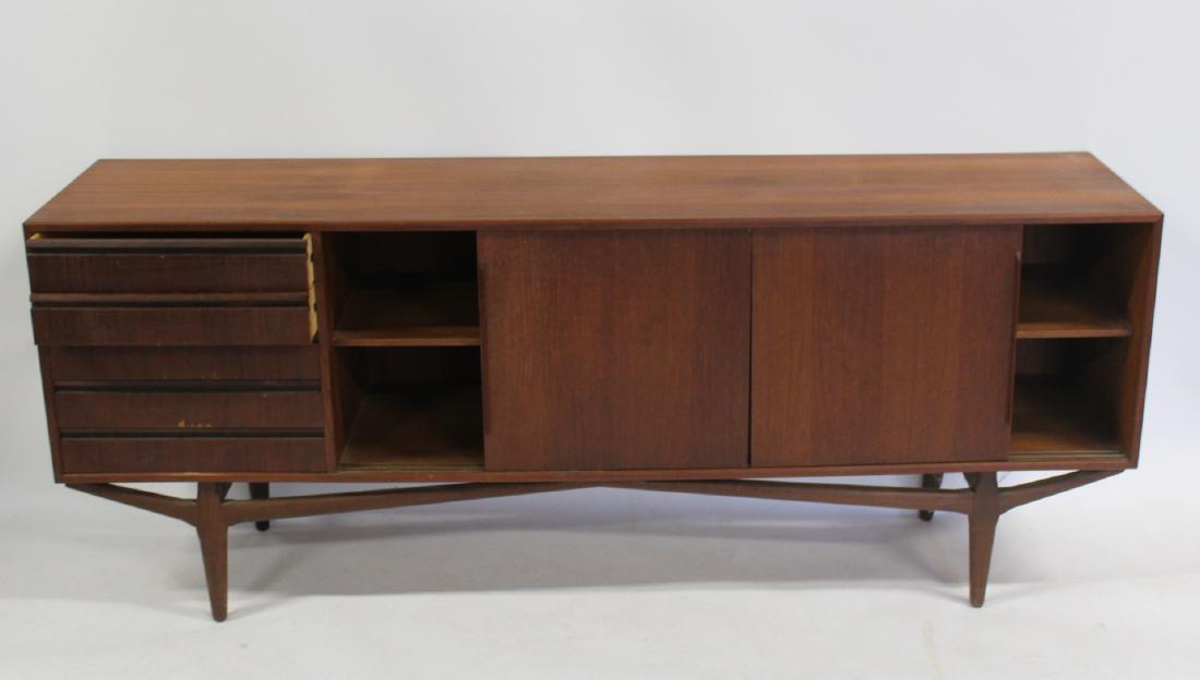 MIDCENTURY. Teak Server Attributed To Arne Vodder.: From the Pound Ridge estate of a well known midcentury builder. - Dimensions: 78" x 18" x 32" h.