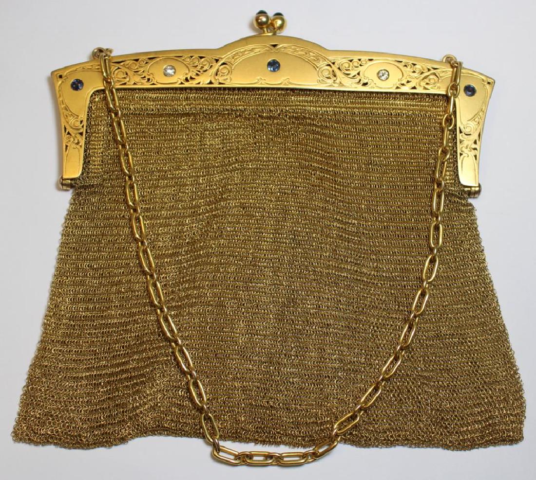 vintage gold mesh purse