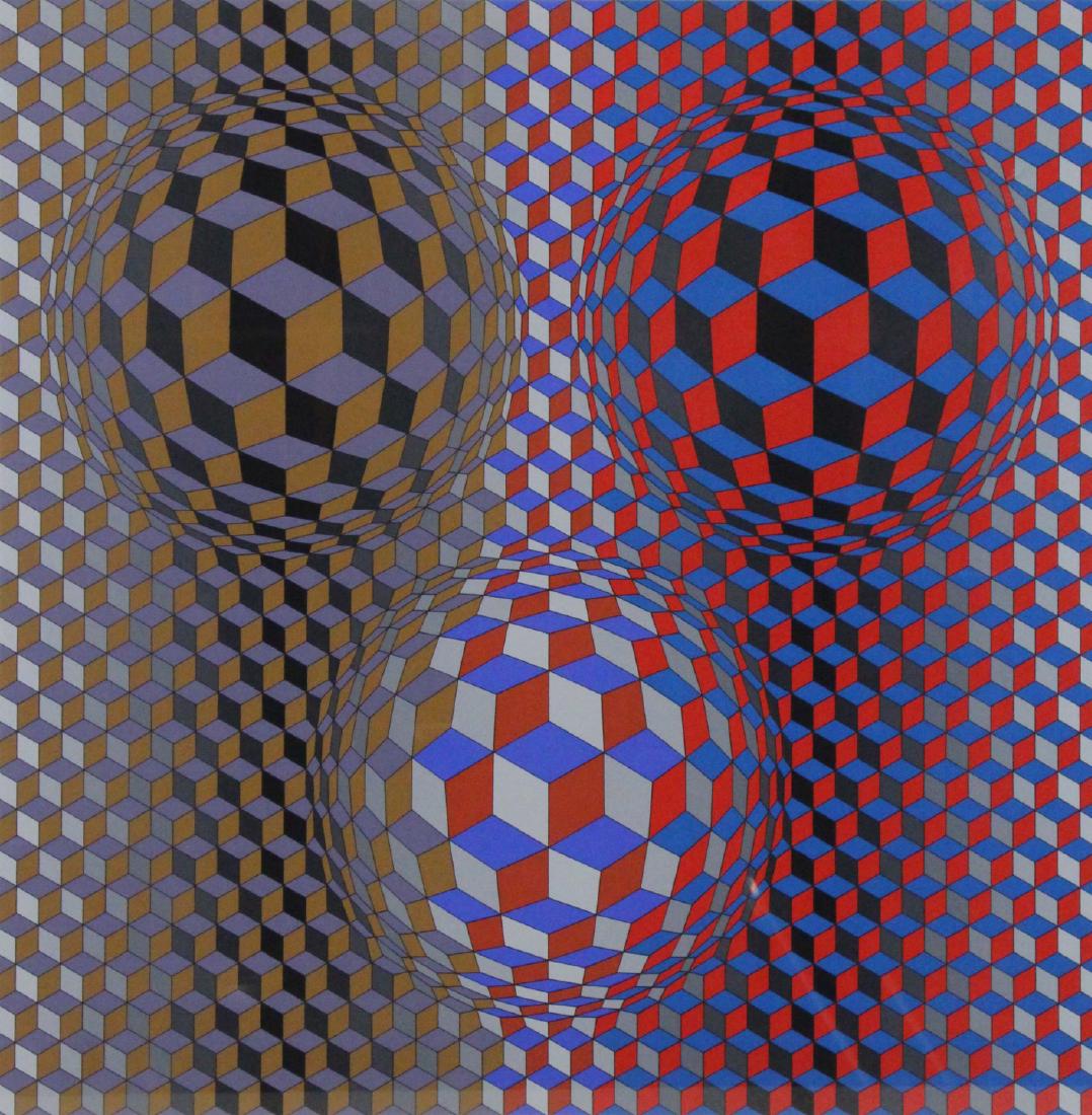 VICTOR VASARELY (HUNGARIAN/FRENCH, 1906-1997).: Serigraph. "Nebulus". Signed lower right. No XX from an edition of 250. From a Pelham, NY collection. - Dimensions: 27" high x 27" wide