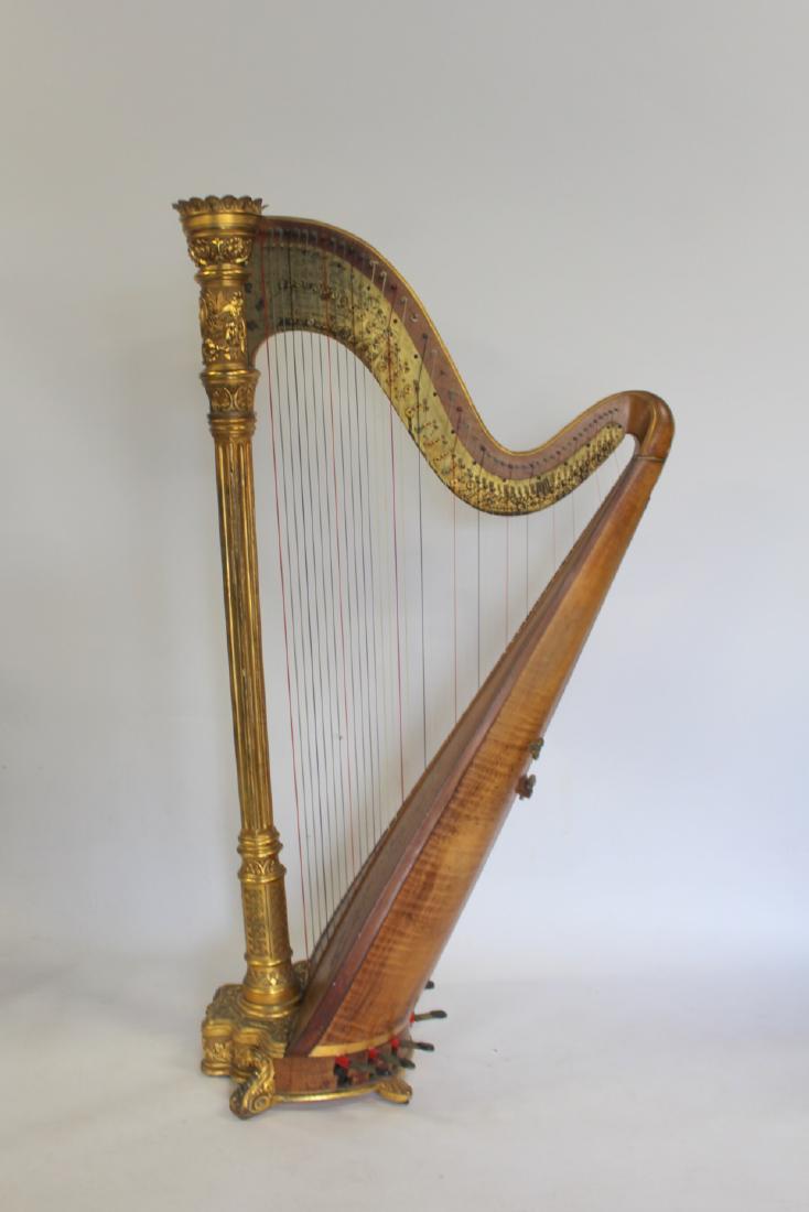 Lyon and Healy Concert Grand Harp.: Circa 1915 and provenance of Philadelphia Orchestra, Flora Greenwood Mc Curdy. - Dimensions: 38"W x 21.5" x 73"H