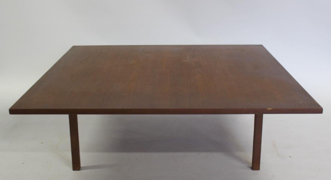MIDCENTURY. Hans Wegner Anders Tuck Teak: Coffee Table. With burnt mark underside and from the Pound Ridge estate of a well known midcentury builder. - Dimensions: 51" x 51" x 16" H