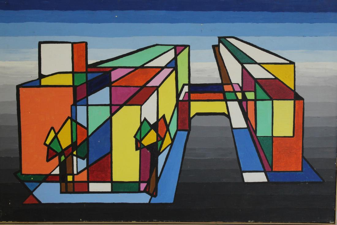 UNSIGNED. Abstract Oil on Canvas. (1 of 3)