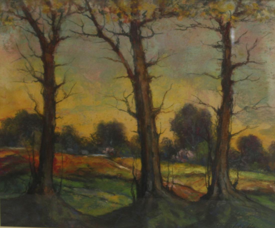 L. GECHTOFF. Pastel Forest Scene. (1 of 4)