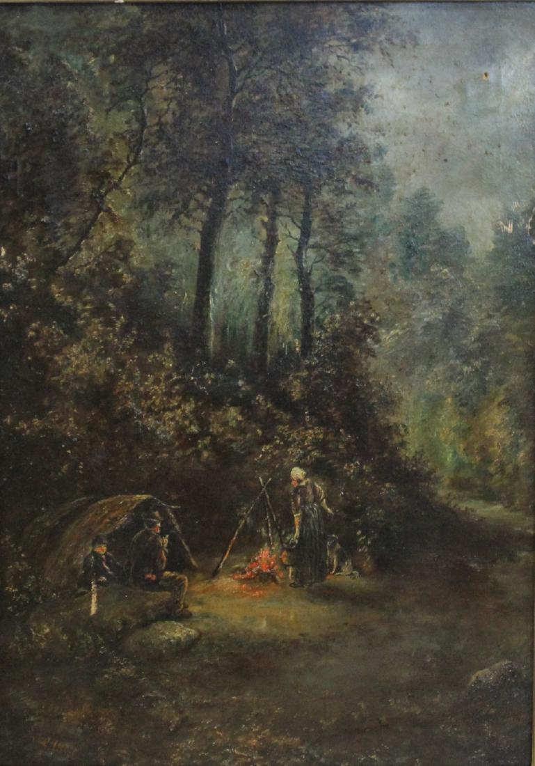 ALBERT? Oil on Canvas Camping Scene. (1 of 6)