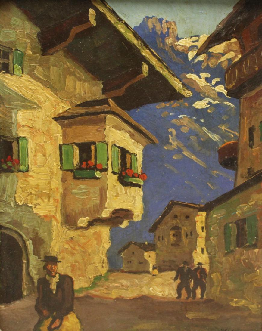 WALLER. Signed Oil On Board Mountain Scene. (1 of 5)