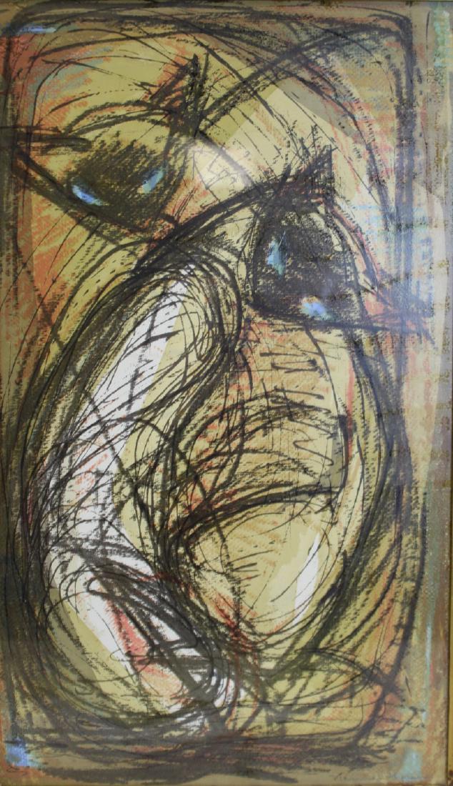 ILLEGIBLY Signed. Gouache/ Watercolor Abstract of (1 of 5)