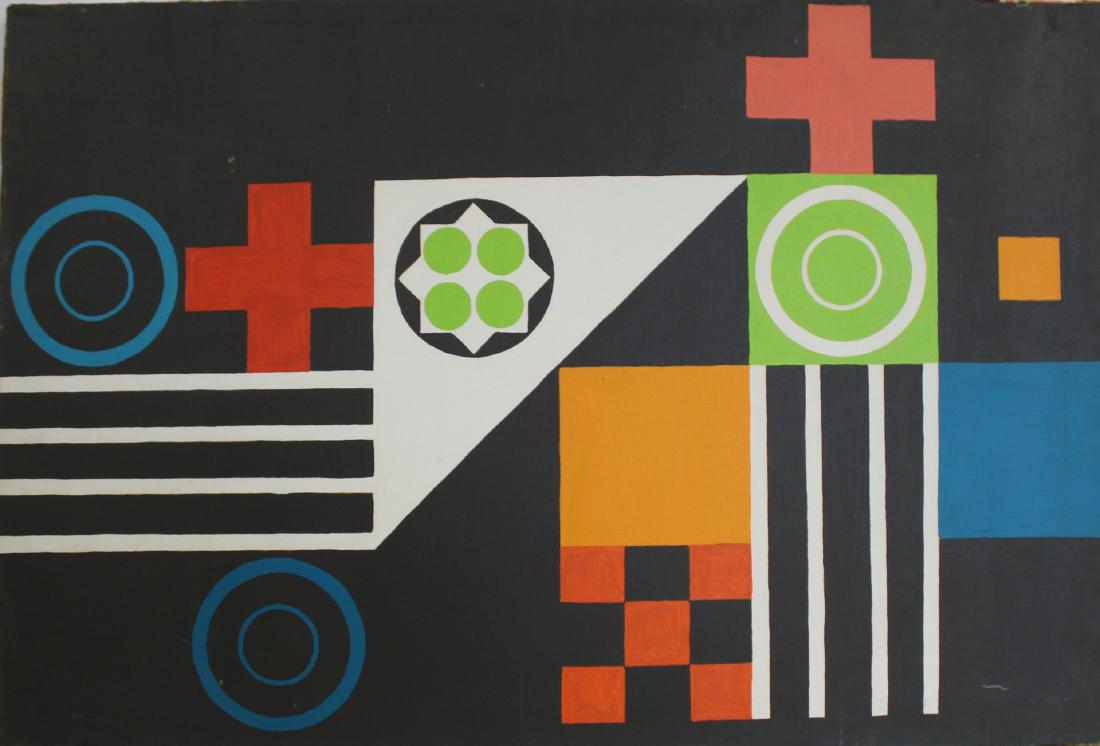 UNSIGNED. Oil On Canvas Abstract . (1 of 3)