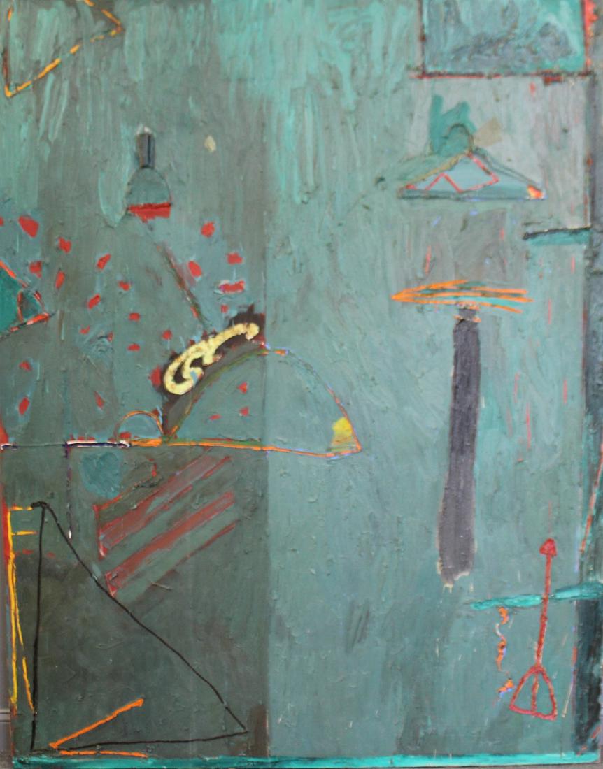 UNSIGNED. Large Heavy Impasto Oil On Canvas (1 of 6)